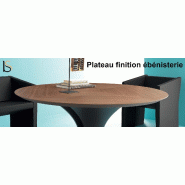 Table de réunion ronde Ola - Martex - 160, Anthracite, Noyer_1