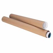 Tube d'expédition en carton Ø8x76cm - avec bouchons plastique_1