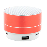 Enceinte Bluetooth - boîtier aluminium - mains libres, radio FM, micro SD - couleur rouge_1