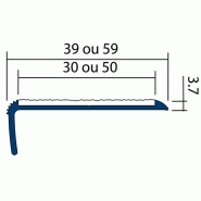 Nez de marche profil cornière alu et résine de marbre - 1150x30 mm
