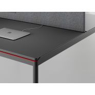 Bureau bench 4 personnes Redline - plateaux coulissants, gestion des câbles intégrée, design exclusif_1