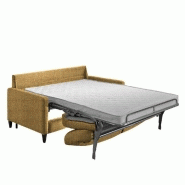 Canapé convertible express OSLO tweed jaune - Couchage 140x197x16 cm - Sommier à lattes RENATONISI_1