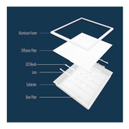 Dalle LED 600x600 44W - Driver Philips - Réf BACPH444K - Finition élégante et lumière uniforme_1