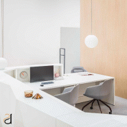 Grande banque d'accueil lumineuse Alpa - MDD - Blanc brillant, Gauche_1