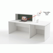 Bureau d'accueil Pano avec partie PMR - Ofitres - 160, Blanc, Blanc brillant_1