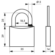 Cadenas à clé Mach 3 - 50 mm - Corps en laiton monobloc - Anse acier inoxydable - Sécurité optimale - Marque Thirard_1