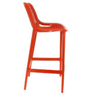 Chaise haute de bar empilable d'extérieur en polypropylène Air coloris rouge (4)_1
