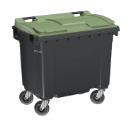 Conteneur 770 L Frontal - Fabrication Française - Bac roulant PEHD injecté - Norme EN 840 - 4 roues 160 mm dont 2 freinées_1