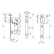 Serrure encastrable pour porte d'intérieur - Monomax NF - Têtière noire - Réversible - Norme NF niveau 2_1