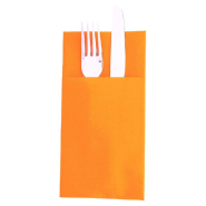 Serviette-étui pour couverts intissé mandarine 40x40cm - par 700_1