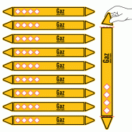 Étiquettes adhésives de Marqueur de tuyauterie Gaz_1