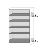Armoire de sécurité Q-PEGASUS-90 - Modèle Q90.195.120.WDAC - Réf 30002-041-33638 - Type 90 avec portes battantes automatiques et résistance au feu NF EN 14470-1_1