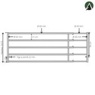Bs34p - Barrière agricole extensible 3 à 4 mètres - 5 lisses, galvanisée à chaud, fabrication française_1