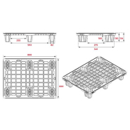 Demi-palette plastique ultra légère 600x800 mm - plateau ajouré - emboitable et compatible sécurité aérienne_1