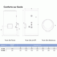 PECS - Ballon échangeur Conforto vertical sur socle 300L - Aquastat non fourni - Atlantic - 334130_1