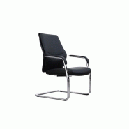 Fauteuil de réunion Koraz - structure luge chromée - assise et dossier en cuir_1
