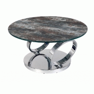Table basse Olympe - plateaux pivotants en verre trempé et céramique anthracite - design élégant et robuste_1