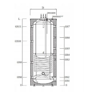 Ballon tampon isolé 800L avec 1 serpentin - Sanitaire 200L - Isolation déhoussable - Kumulo_1