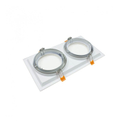 Cadre orientable en aluminium - pour ampoule AR111 - double blanc à encastrer - réf AR111ENCB2_1