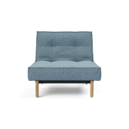 Innovation Living - Fauteuil Splitback Stem Convertible Lit 90x115 cm - Pieds Obus Naturel - Tissu Mixed Dance Light Blue_1