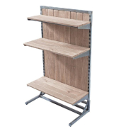 Structure gondole Héritage simple face 90x45x145cm - cadre métal vieilli et bois de pin - gris_1