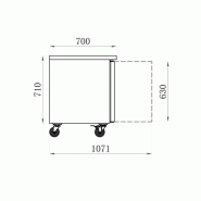 Table desserte positive centrale GN 1/1 - P 700 - 2 portes | Afi - AA2PP_1