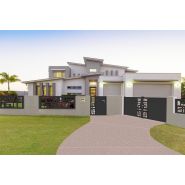 Clôture en aluminium Toulouse - motif ajouré géométrique - sur-mesure - thermolaquage Qualicoat - garantie 10 ans_1