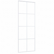 Vidaxl porte coulissante verre esg dépoli et aluminium 76x205 cm blanc 151669_1