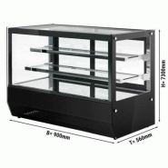 Vitrine réfrigérée positive à poser noire avec vitre droite - 160 L_1