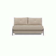 Innovation Living - Canapé design Cubed 02 Chrome convertible 140x200 cm - Tissu Blida gris sable_1