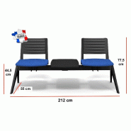 Poutre d'accueil mixte Smash - Sokoa - Bleu, 2 places + 1 tablette_1