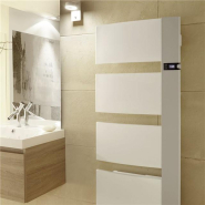 Radiateur sèche-serviettes Sensium mât droite 1750W blanc/gris - Atlantic - 814118_1