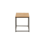 Table gigogne Small BOZA - Bois naturel massif et métal - Style industriel design_1