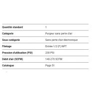 Purgeur automatique - Topring - sans perte d'air - débit 140-270 SCFM - 59.231_1