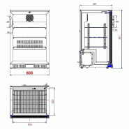 Arrière bar réfrigérée noir 1 porte l600 7527.0030 COMBISTEEL_1