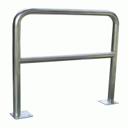 Barrière acier galvanisé Ø 40 mm à platine - finition grise, longueur 1 000 à 2 000 mm - 1000 / Non_1