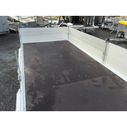 Remorque plateau Humbaur HT 256225 GR - 2 essieux - ridelles alu - roues dessous_1