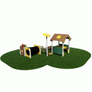 Structure de jeu maisonnette en inox avec panneaux de manipulation - MSCBI1 - pour enfants de 2 à 6 ans, capacité 20_1