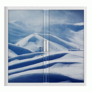 Armoire à rideaux avec décor montagne - EasyOffice. - Basse, Montagne_1