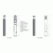 Borne lumineuse d'éclairage public électrique SAP 1200 - HID / halogène / fluorescente - 23 à 100 W - aluminium anodisé - hauteur 1,2 m_1