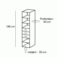 COLONNE DE RANGEMENT LUND 3 TIROIRS BLANC MAT 50 X 40 CM PROFONDEUR_1