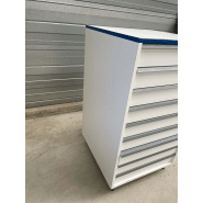 Meuble d'occasion de laboratoire avec 9 tiroirs - ATEX - sur pieds métal - réf. P21091153_1