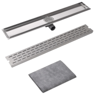 Vidaxl drain de douche linéaire 830 x 140 mm acier inoxydable 142180_1