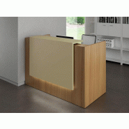 Borne d'accueil compacte Z2, ton bois 1 personne - Officity - 126, Beige, Noyer Canaletto_1