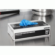 Gants alimentaires en vinyle non poudrés bleus M (Lot de 100) | Hygiplas - CF403-M_1