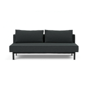 Canapé design convertible SLY - Innovation Living - Lit 140x200 cm - Pieds métal noir - Tissu bouclé Black Raven_1