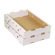 Plateau découpé empilable - léger en simple cannelure - disponible en blanc et écru_1