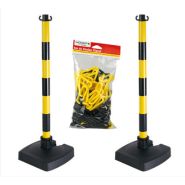 28649 - Poteau de signalisation avec chaîne - Kit 2 poteaux pour balisage et délimitation_1