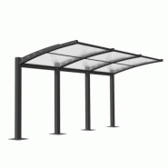 Abris vélo ouvert éco - structure en acier inoxydable ou thermolaqué - toiture en polycarbonate alvéolaire_1