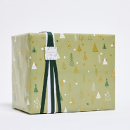 Etiquette cadeau adhésive Fôret de sapins 35x35mm - par 500_1